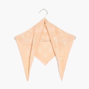 NWT/ Madewell light, pink embroidered, organic cotton Floral Bandana